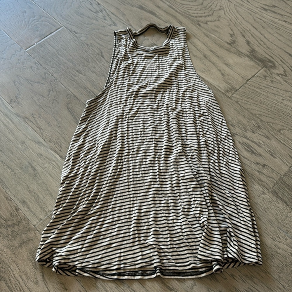Audrey 3+1 black and off-white striped dress